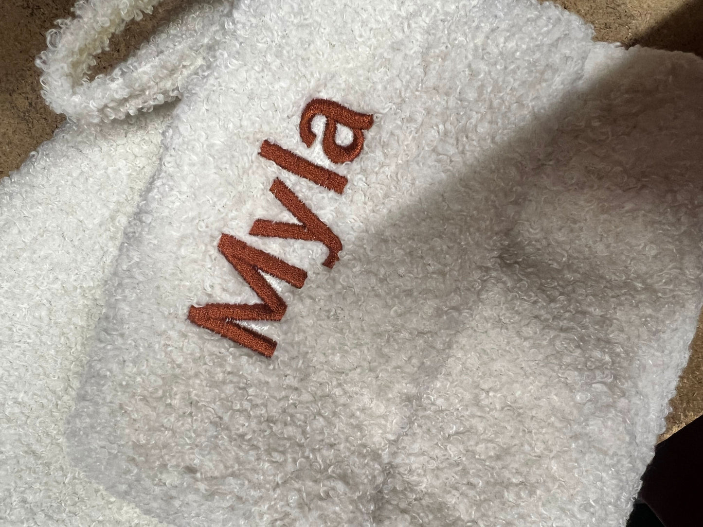 Personalised Boucle Christmas Stocking