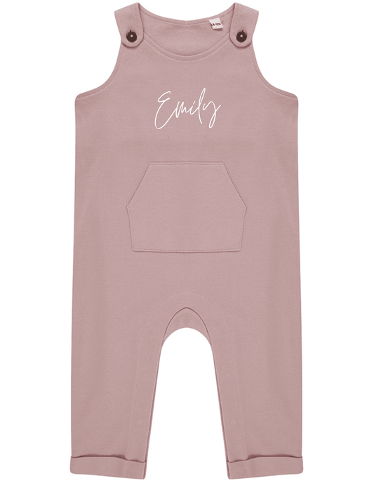 Pink Organic Cotton Dungarees - Flossie & George
