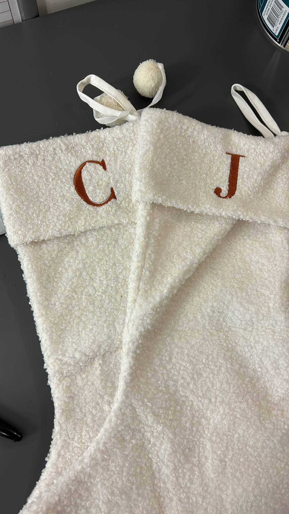 Personalised 100% Wool Embroidered Christmas Stocking - Flossie & George