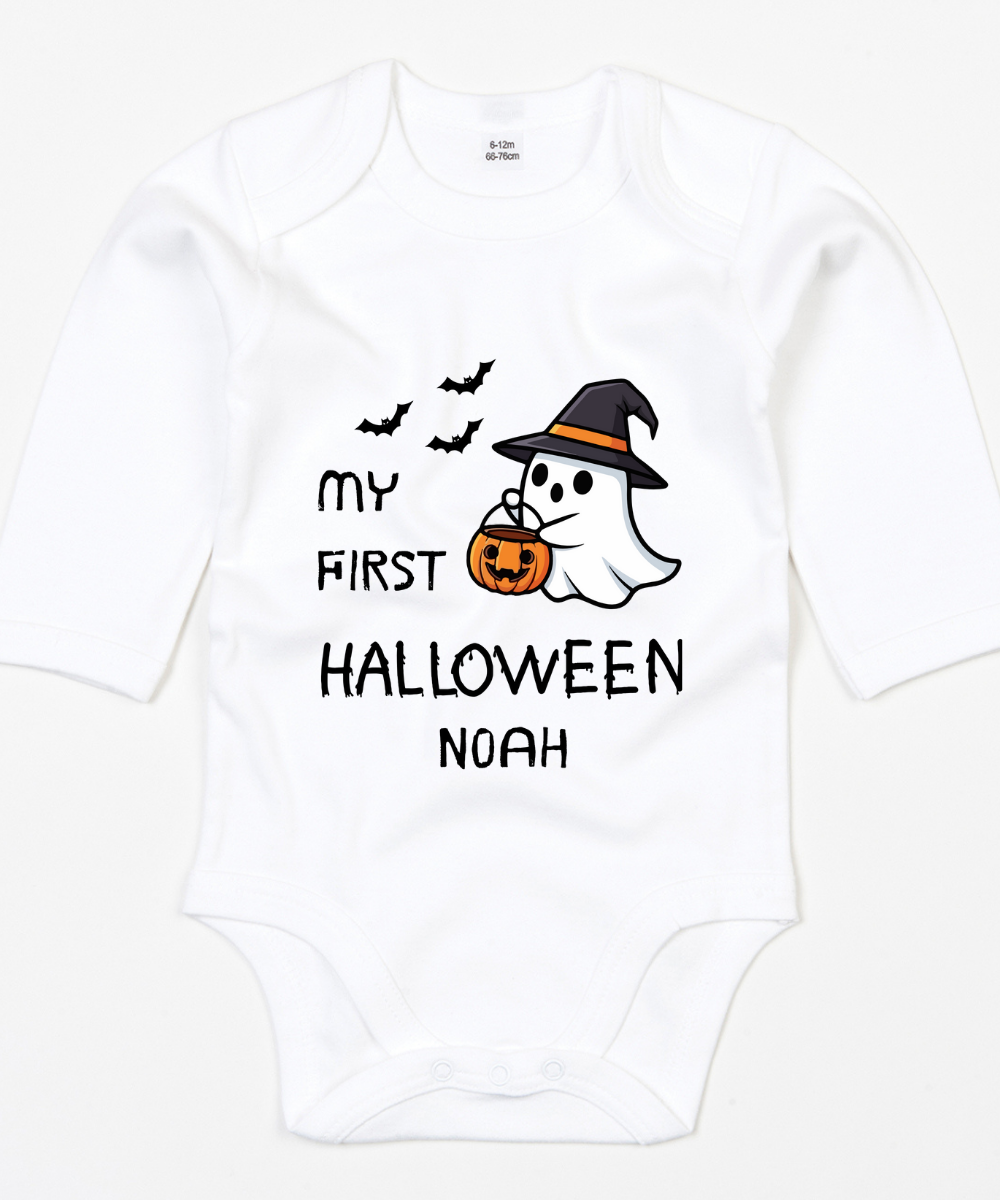 My First Halloween Personalised Bodysuit - Baby's Spookiest Milestone - Flossie & George
