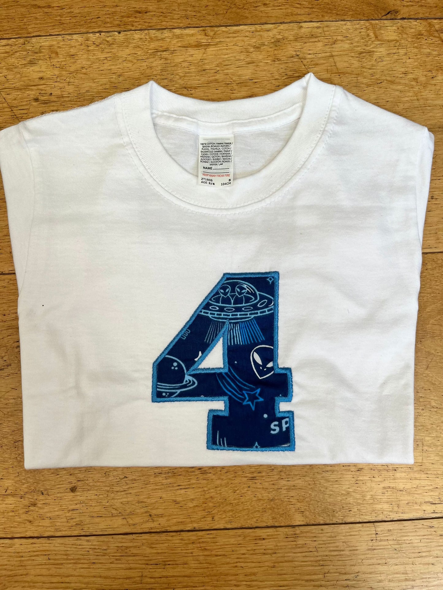 Embroidered Space Age 4 T-Shirt - Flossie & George