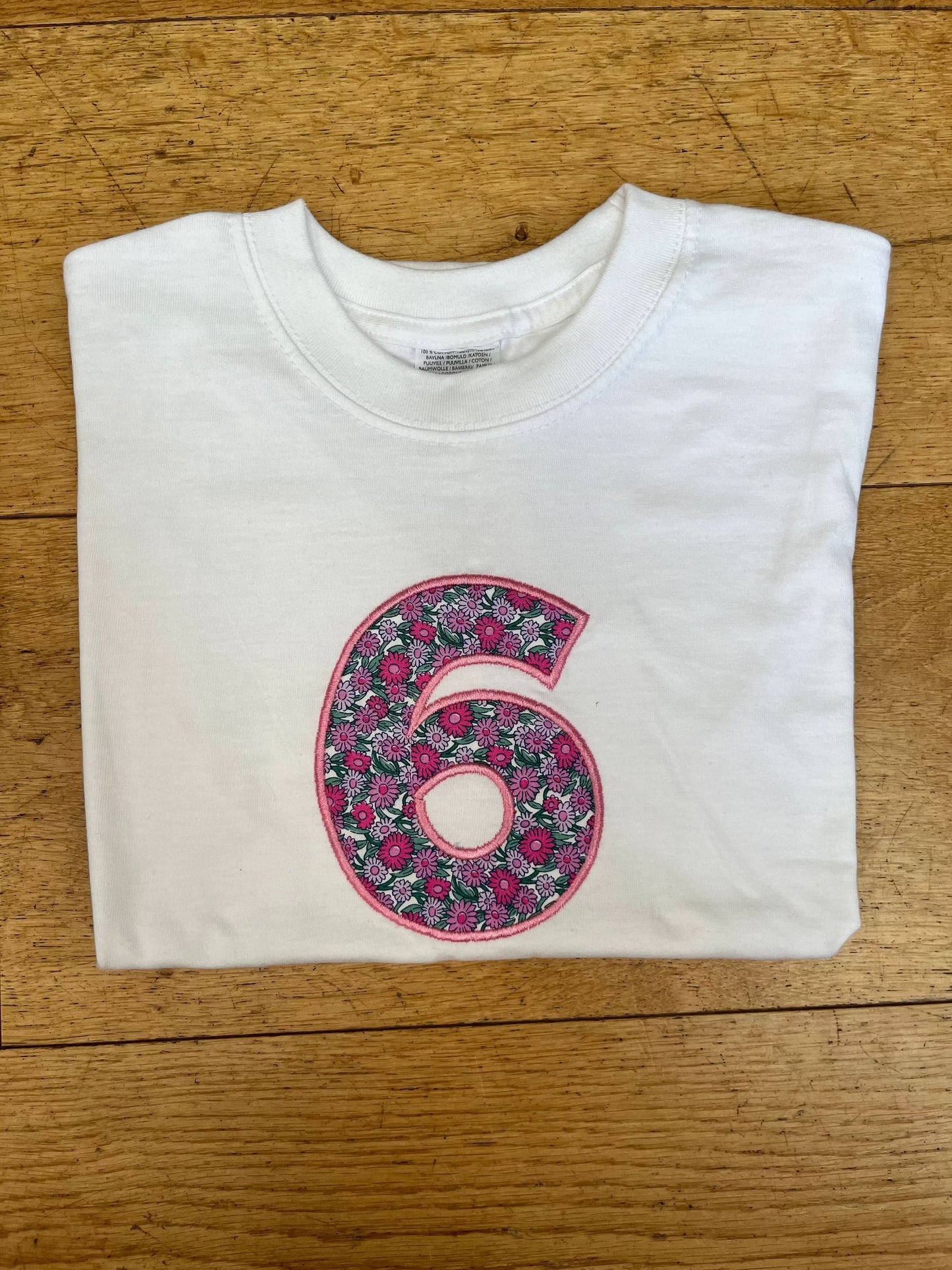 Pink Embroidered Floral Age 7 T-Shirt - Flossie & George