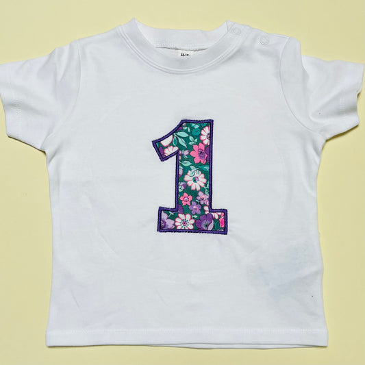 Girls Applique Embroidered Birthday T-Shirt (0mths - 13 years) - Flossie & George