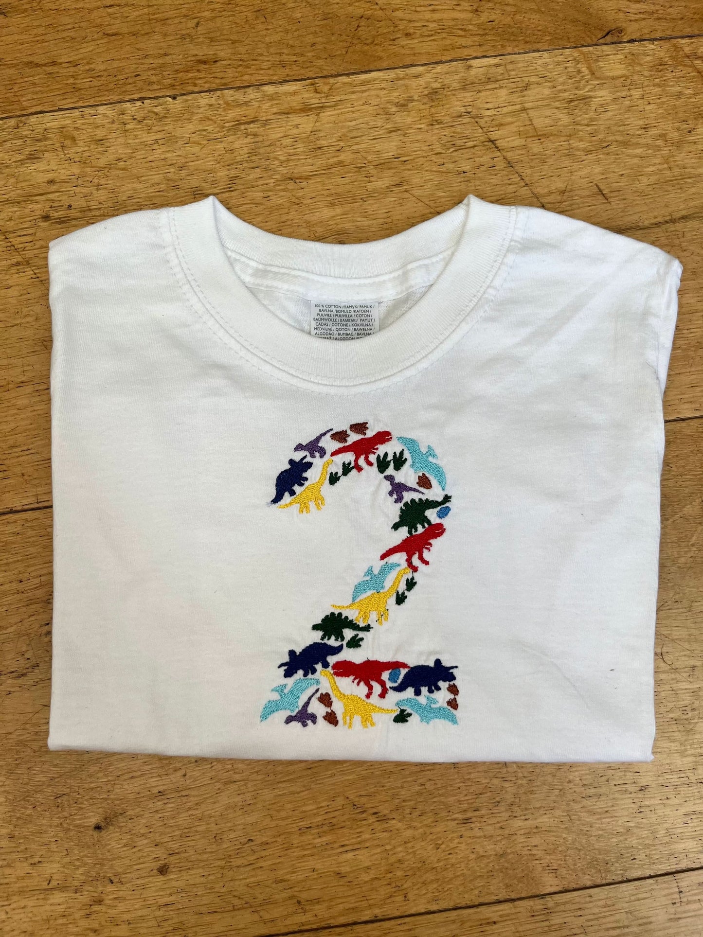 Embroidered Dinosaur 2 T-Shirt - Flossie & George