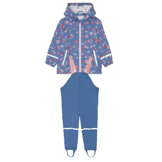 Kids Hooded Waterproof Puddle Suit Set | Lilac Flowers - Flossie & George