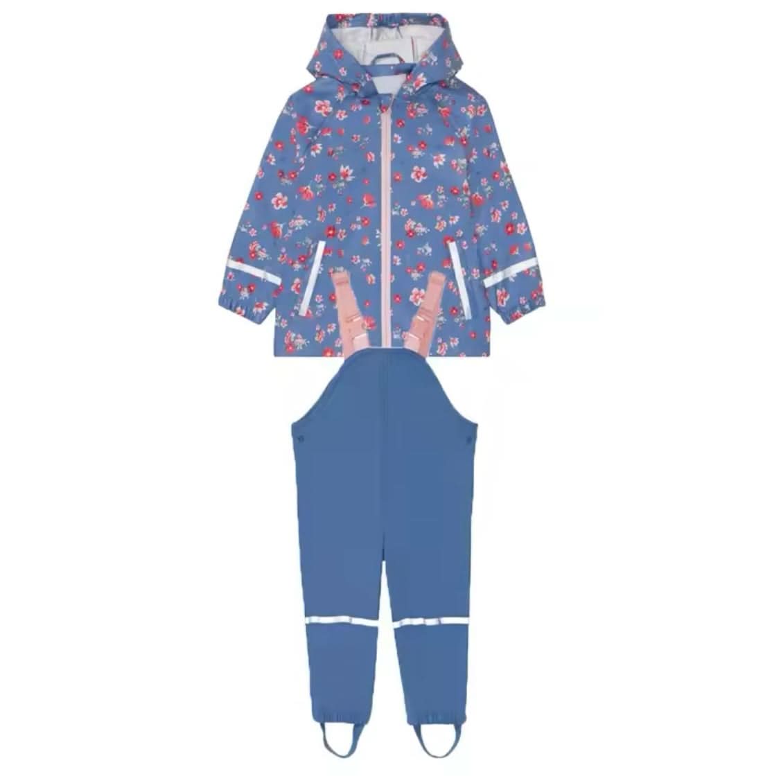 Kids Hooded Waterproof Puddle Suit Set | Lilac Flowers - Flossie & George