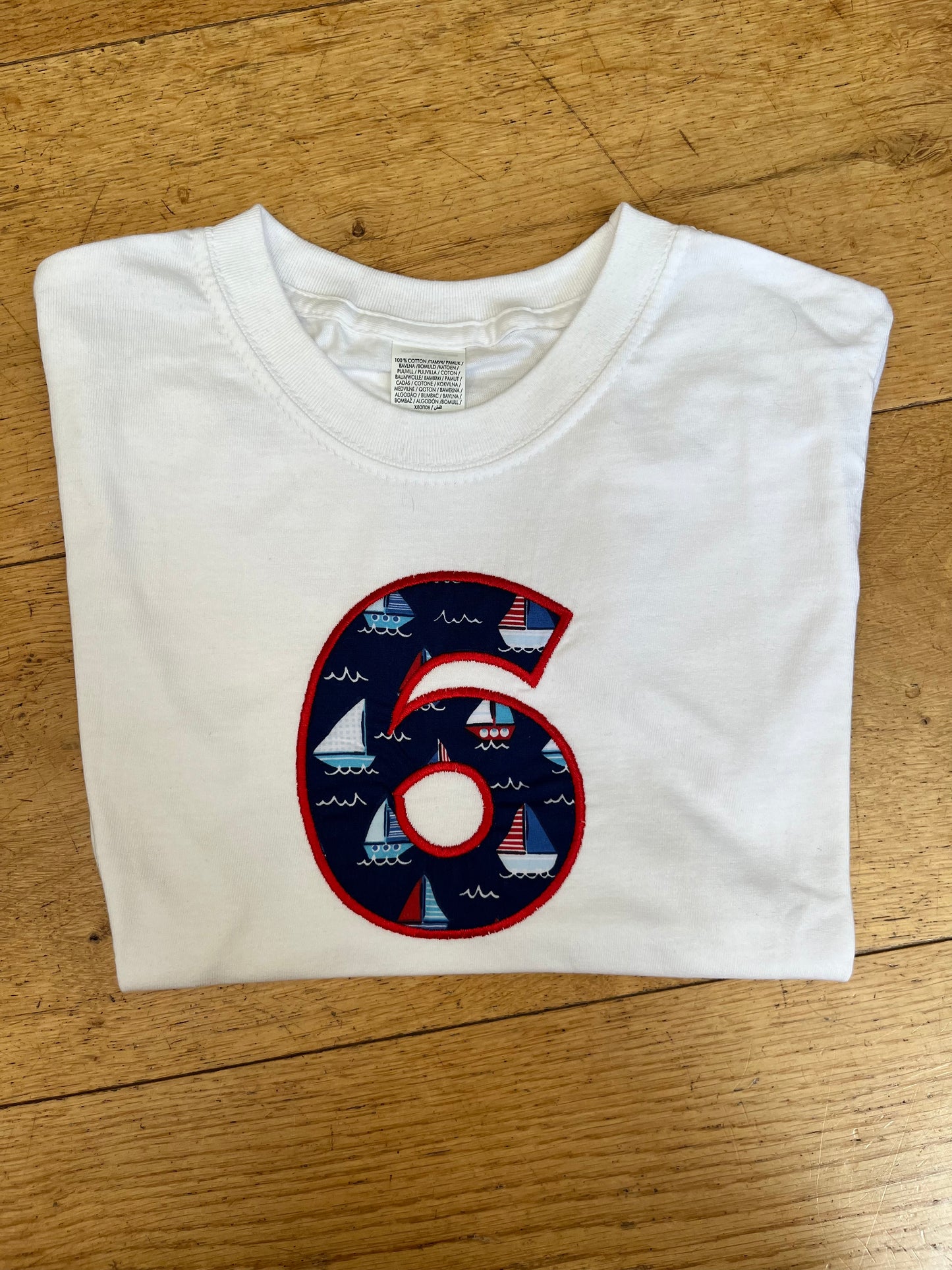 Embroidered Boats Age 6 T-Shirt