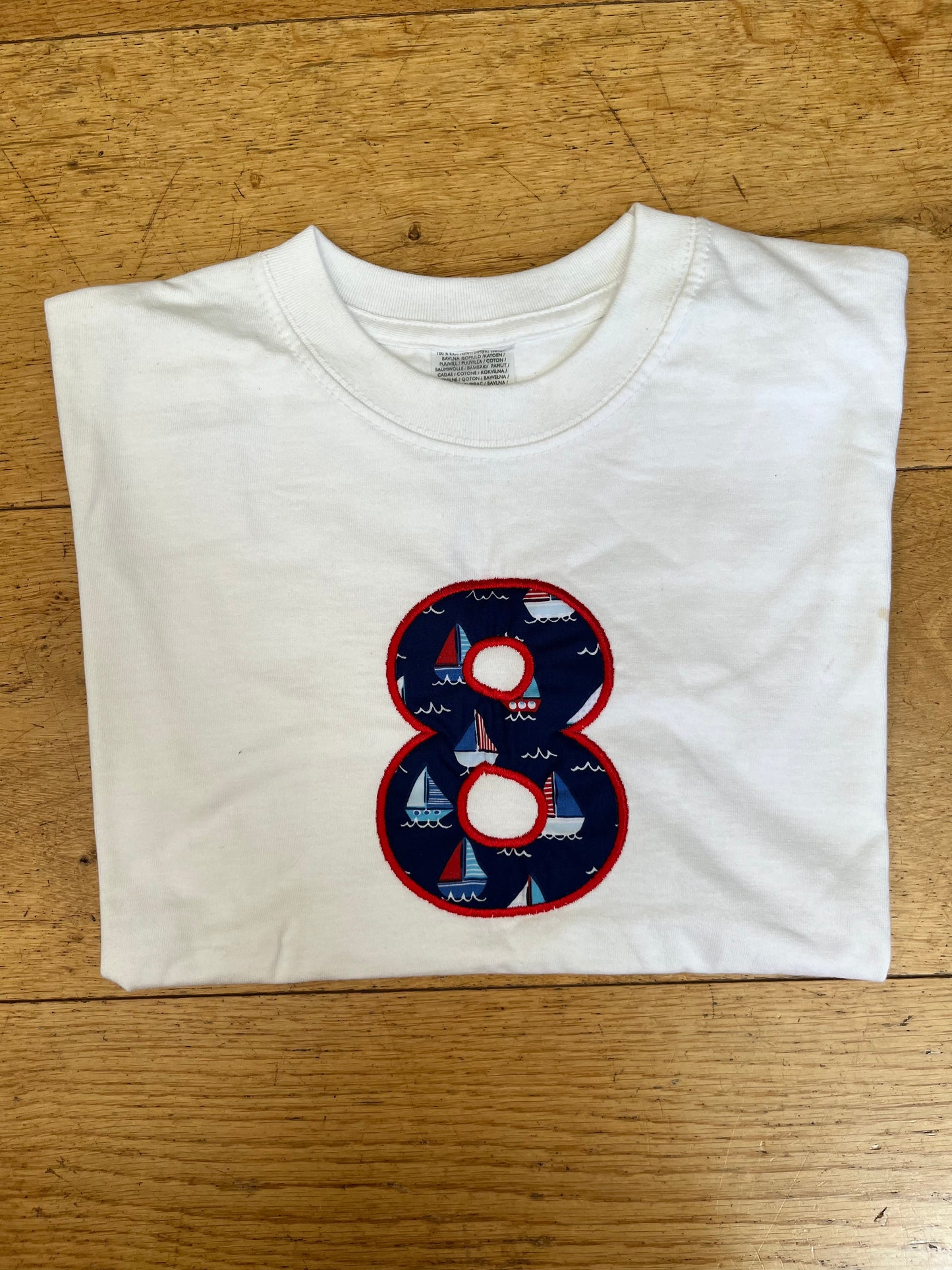 Embroidered Boats Age 8 T-Shirt