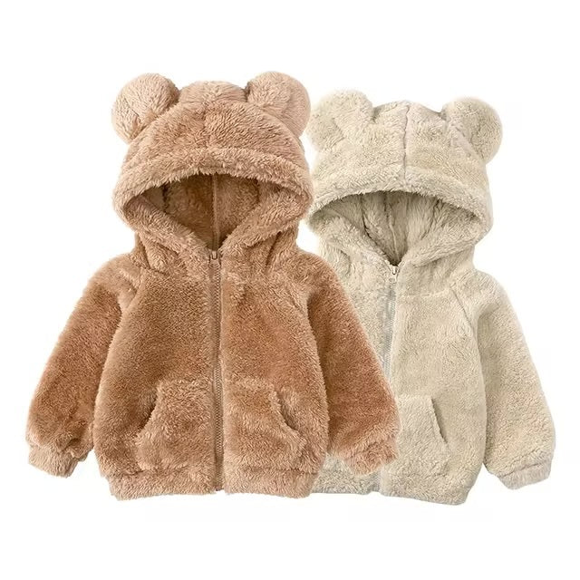 Kids Winter Teddy Bear Jacket with Ears | 6M - 7Y