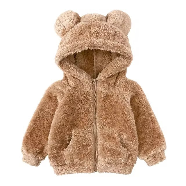 Kids Winter Teddy Bear Jacket with Ears | 6M - 7Y