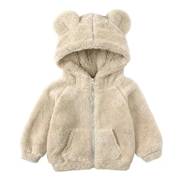 Kids Winter Teddy Bear Jacket with Ears | 6M - 7Y