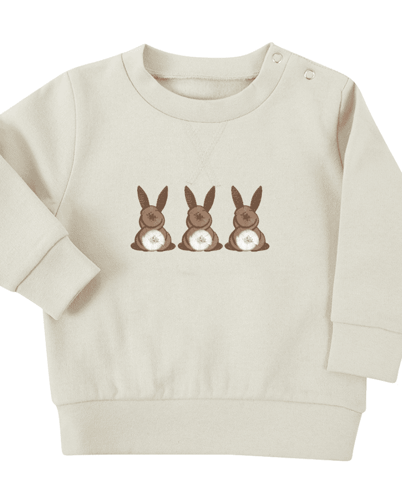 Embroidered Fluffy Bunny Sustainable Sweatshirt - Flossie & George