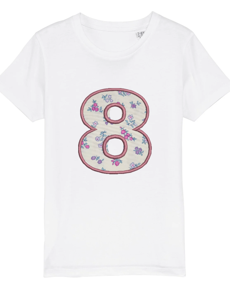Girls Applique Embroidered Birthday T-Shirt (0mths - 13 years) - Flossie & George