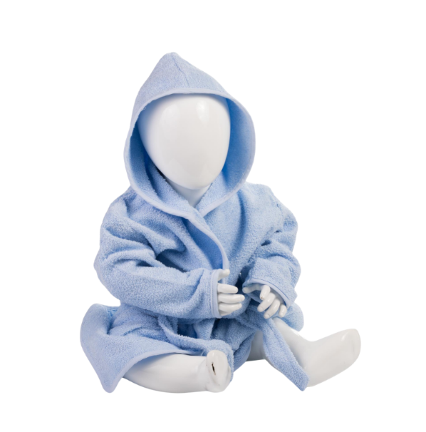 Baby Light Blue Hooded Cotton Bath Robe