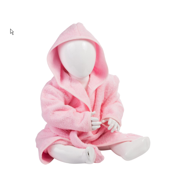 Baby Light Pink Hooded Cotton Bath Robe