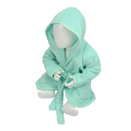 Baby Mint Green Hooded Cotton Bath Robe - Flossie & George