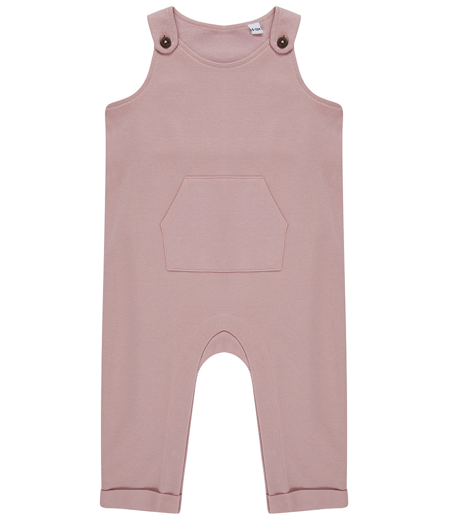 Embroidered Initial Pink Organic Cotton Dungarees - Flossie & George