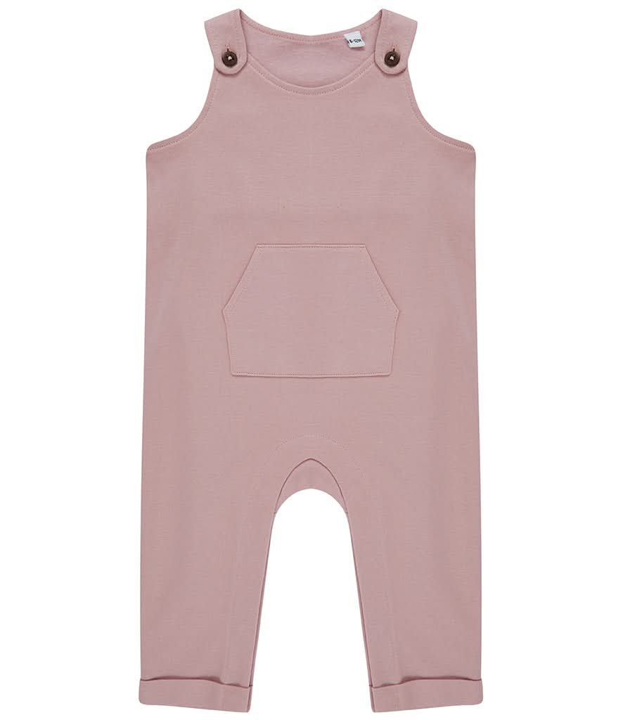 Embroidered Initial Pink Organic Cotton Dungarees - Flossie & George