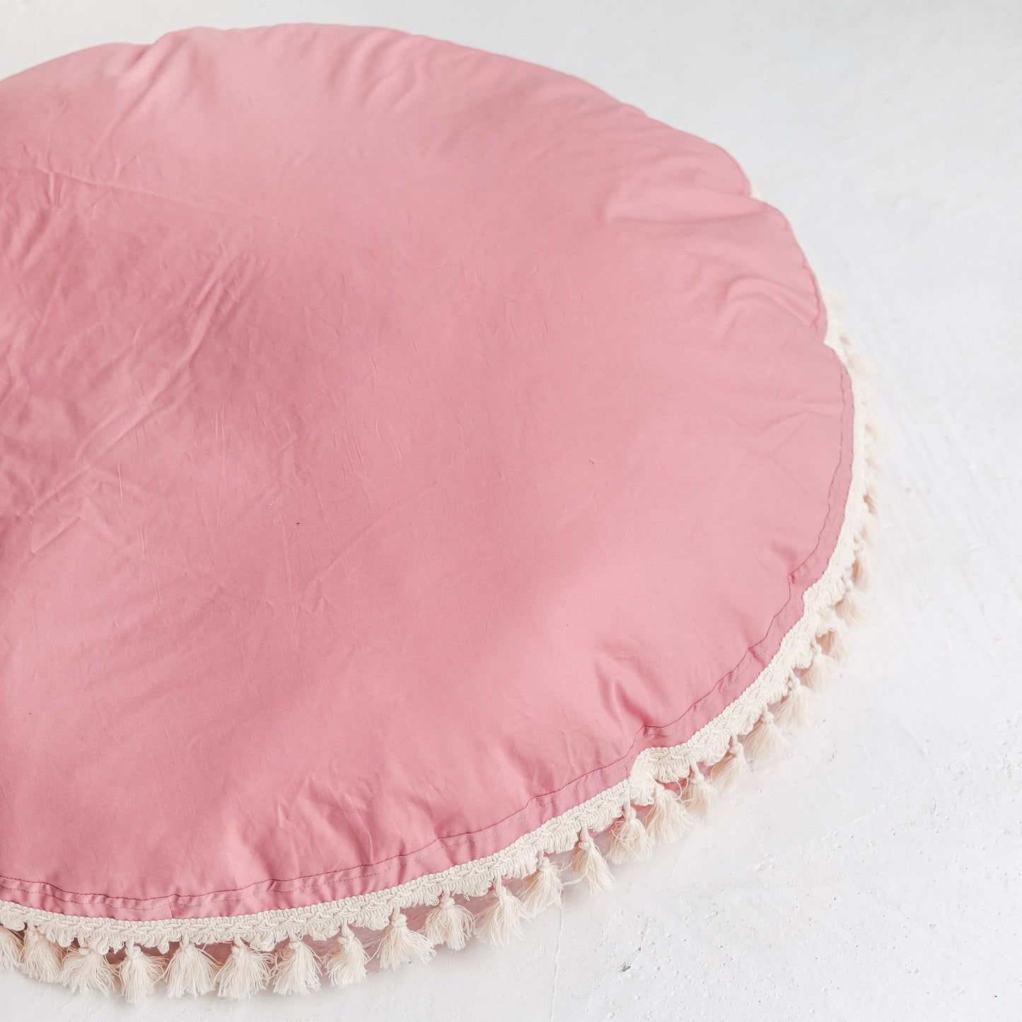 MINICAMP Large Floor Cushion with Tassels in Rose - Flossie & George