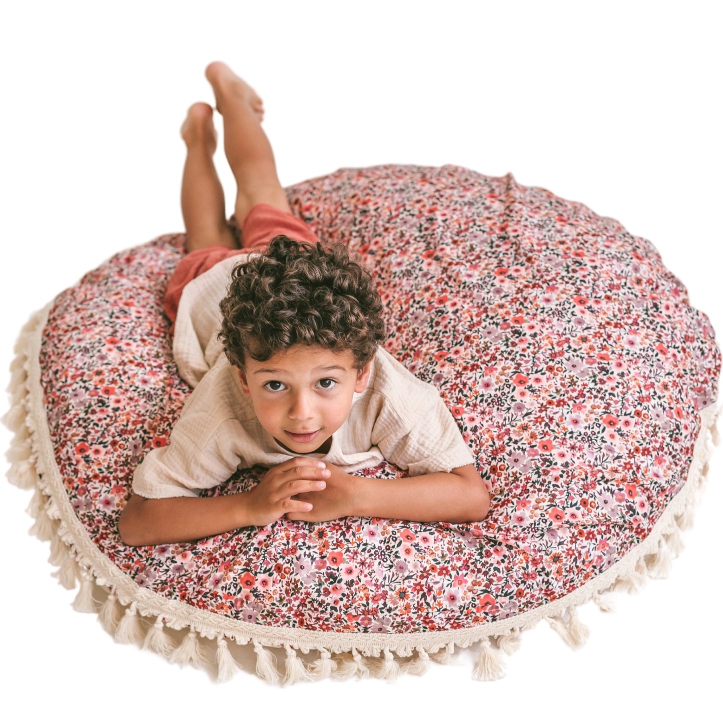 MINICAMP Big Floor Cushion in Rose Flower Pattern - Flossie & George