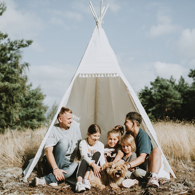 MINICAMP Outdoor Teepee Tent for Adults and Kids 7.8 ft Tall - Flossie & George