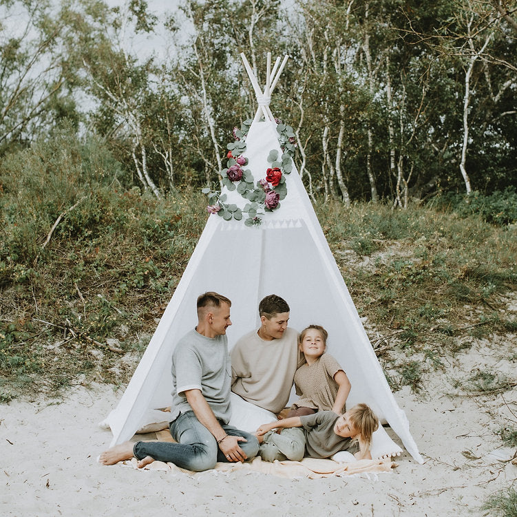 MINICAMP Outdoor Teepee Tent for Adults and Kids 7.8 ft Tall - Flossie & George