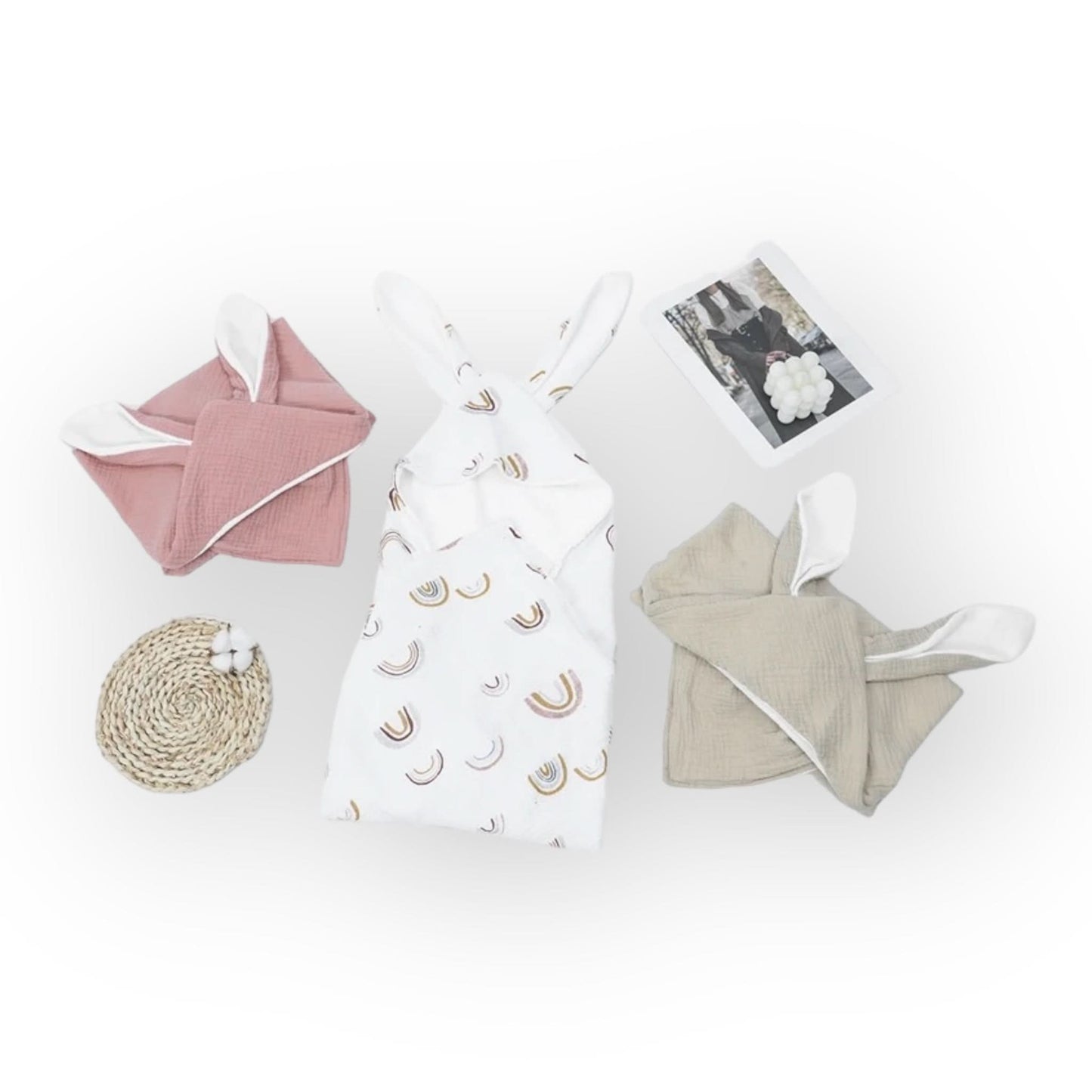 Flower Print Organic Hooded Bunny Towel - Flossie & George