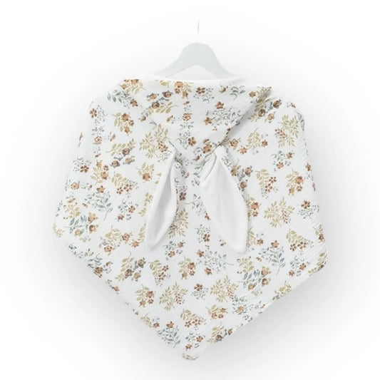 Flower Print Organic Hooded Bunny Towel - Flossie & George