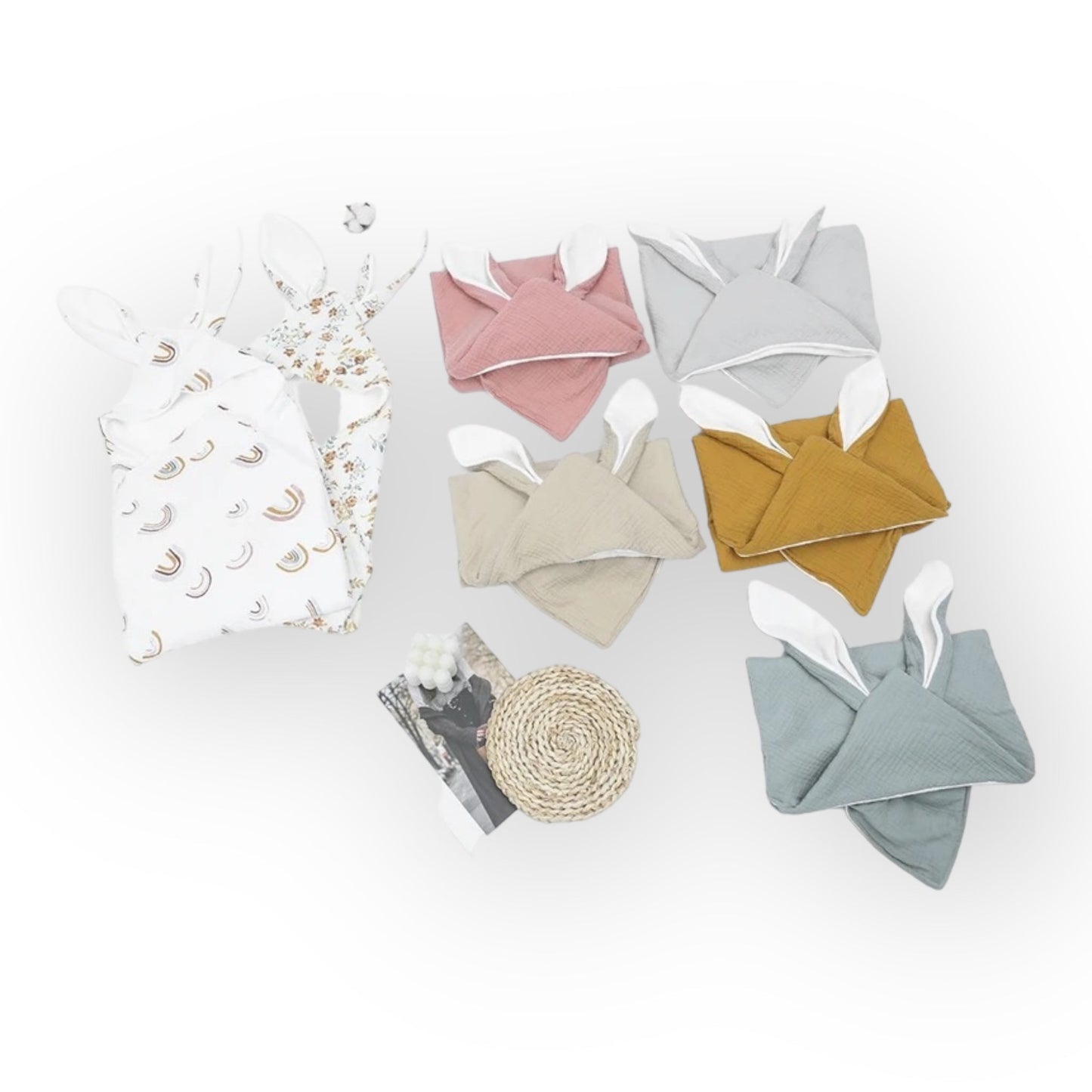 Grey Organic Hooded Bunny Towel - Flossie & George