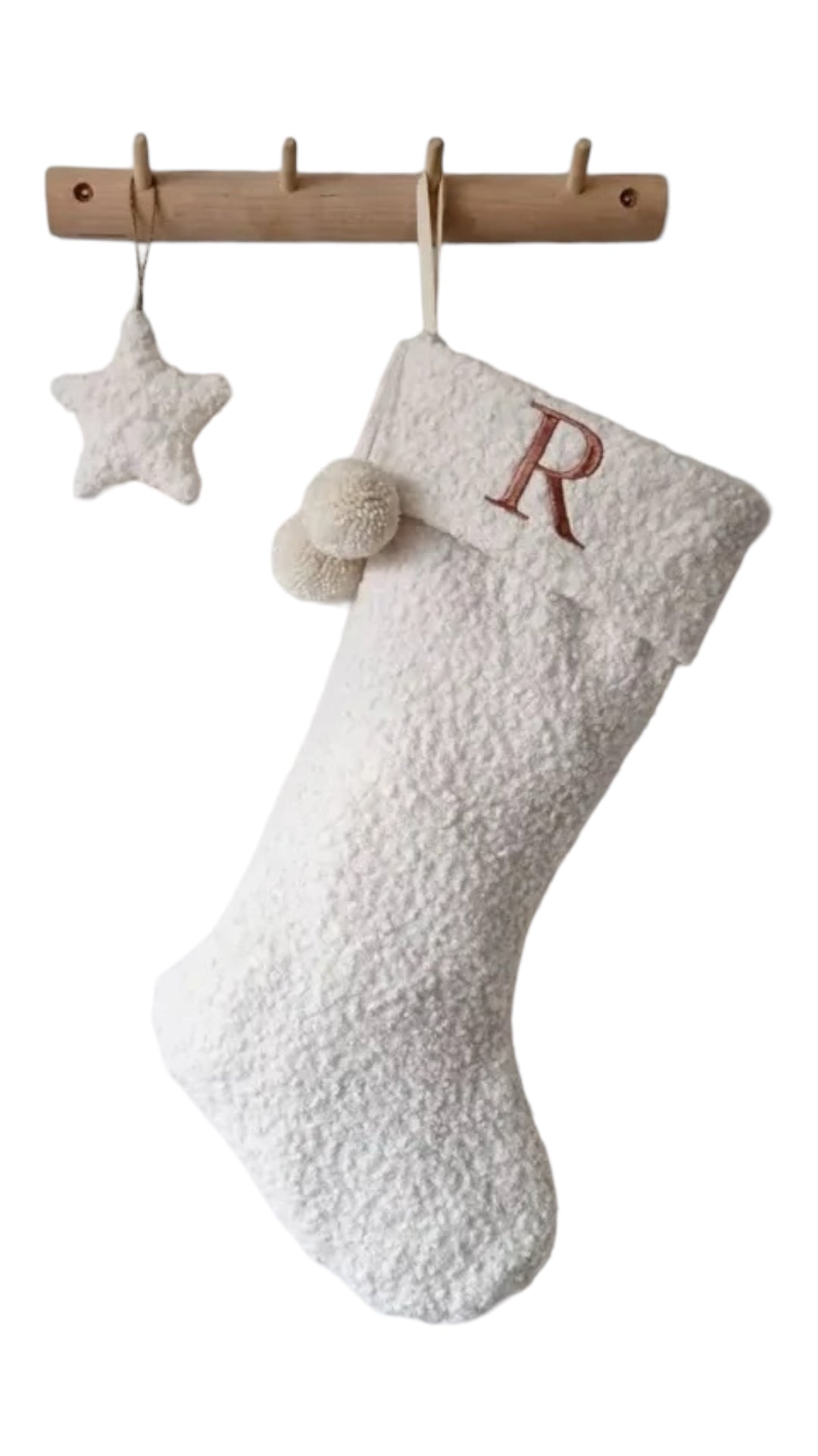 Personalised 100% Wool Embroidered Christmas Stocking - Flossie & George