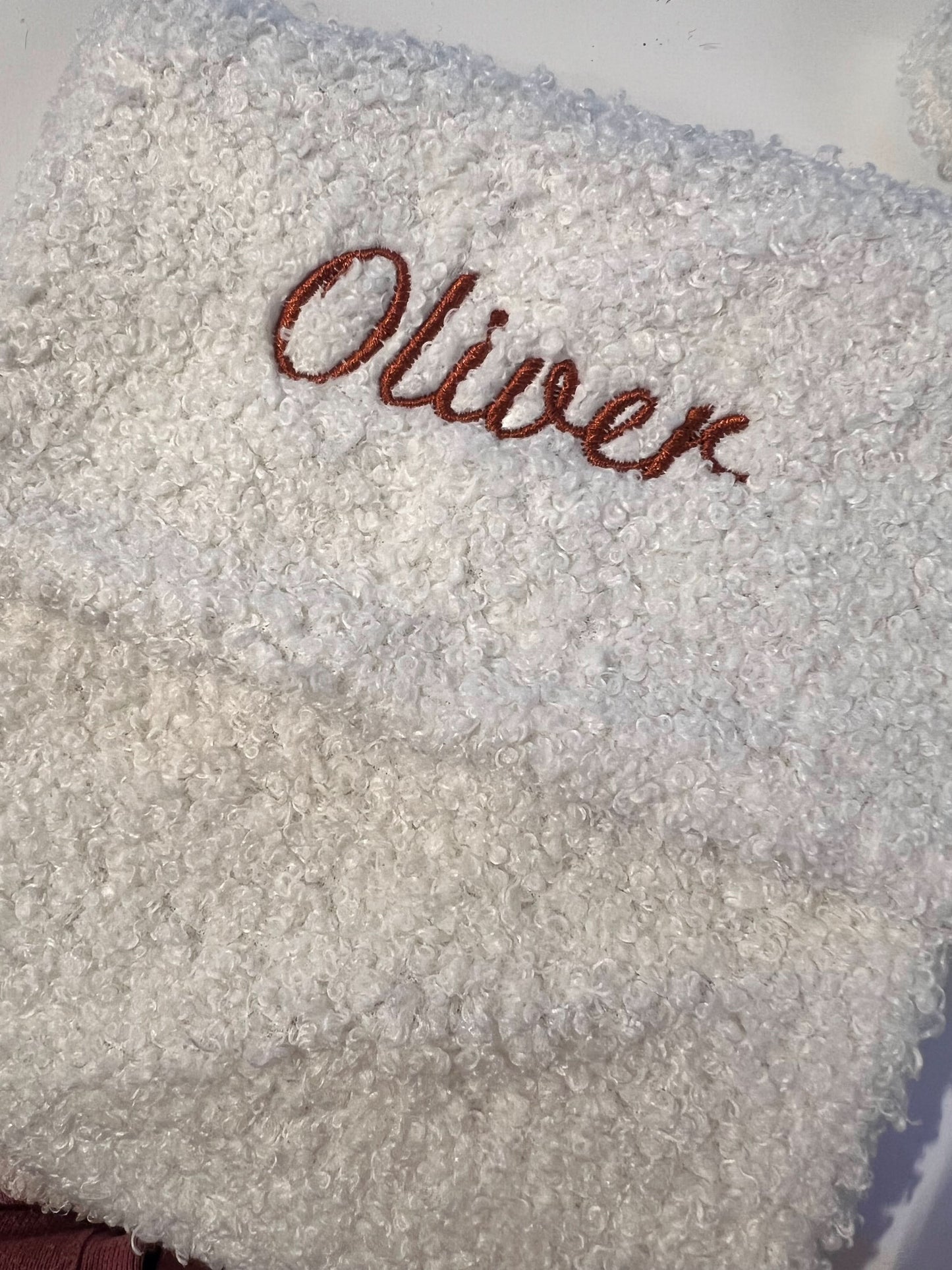 Personalised Boucle Christmas Stocking