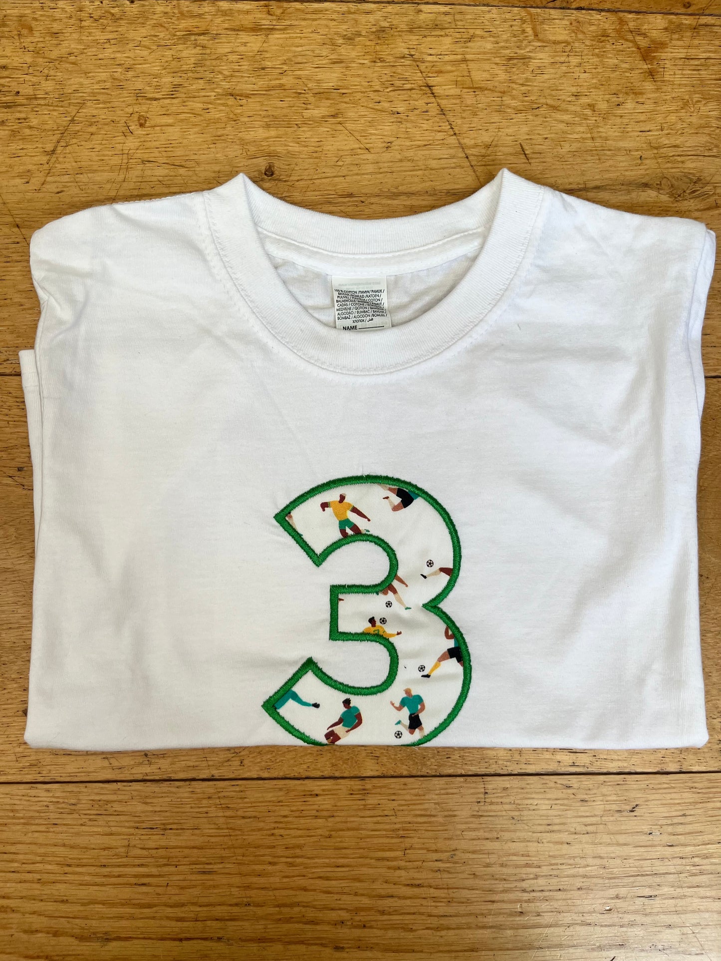 Embroidered Football Age 3 T-Shirt