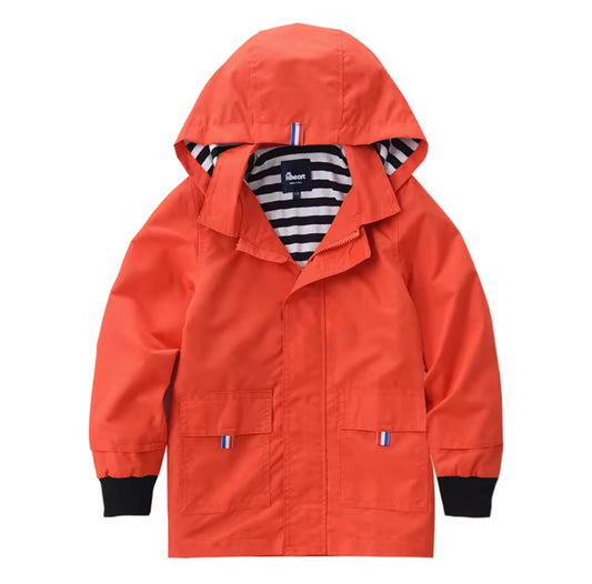 Kids Hooded Waterproof Jacket | Orange