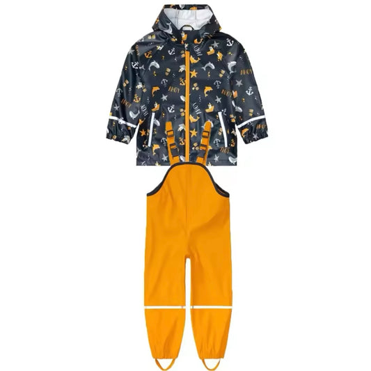 Kids Hooded Waterproof Puddle Suit Set | Nautical