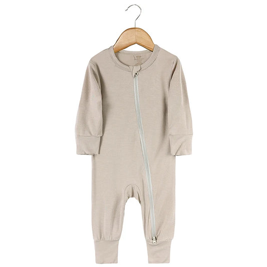 Natural Bamboo Super Soft 2-Way Zip Baby Sleepsuit - Flossie & George