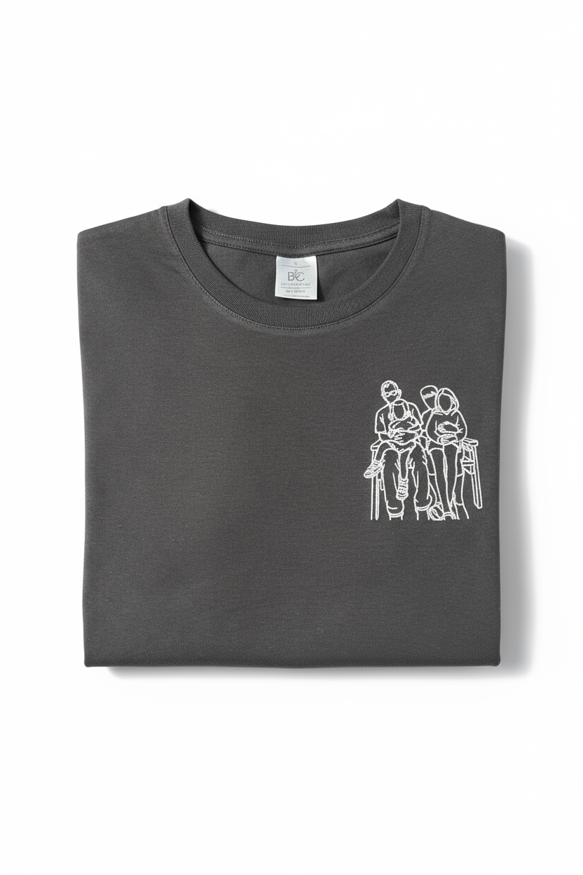 Women's Embroidered Portrait T-Shirt - Flossie & George