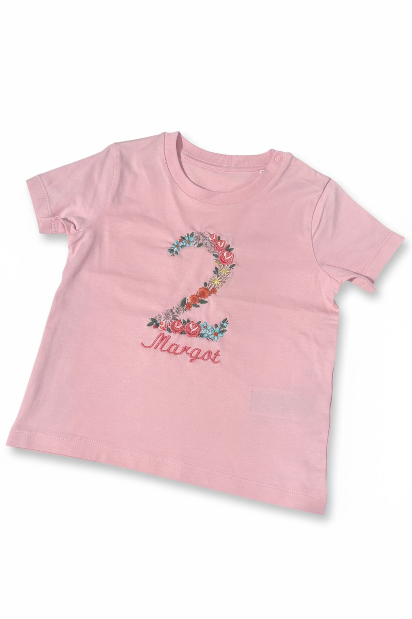 Floral Embroidered Birthday T-Shirt (0mths - 13 years) - Flossie & George