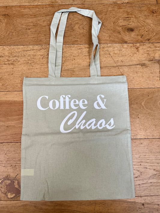 Coffee & Chaos Natural Dyed Canvas Tote Bag (5 Colours)