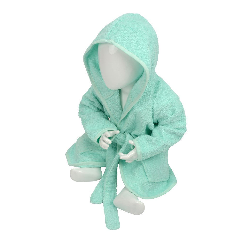 Baby Mint Green Hooded Cotton Bath Robe