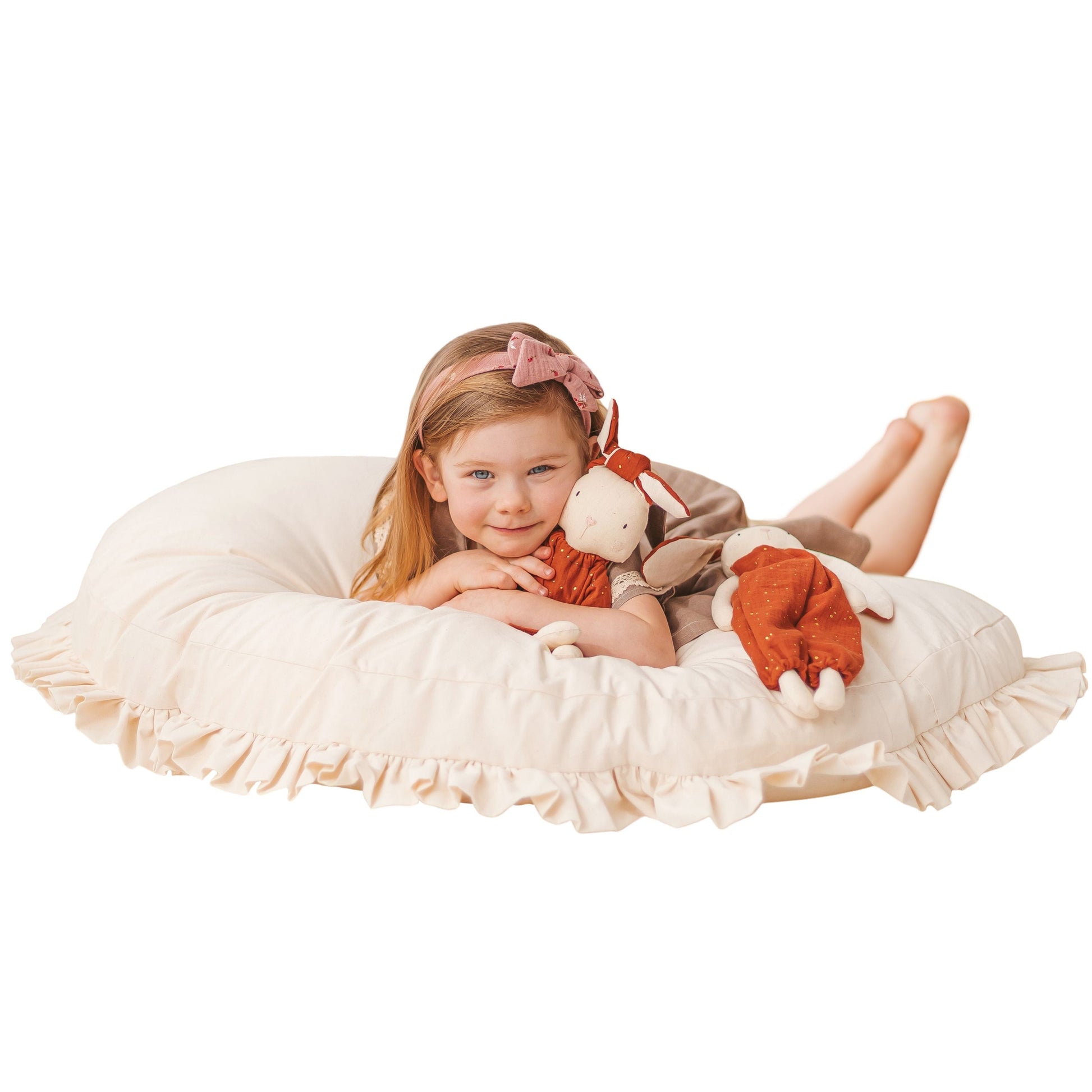 MINICAMP Large Floor Cushion with Ruffled Edges - Flossie & George