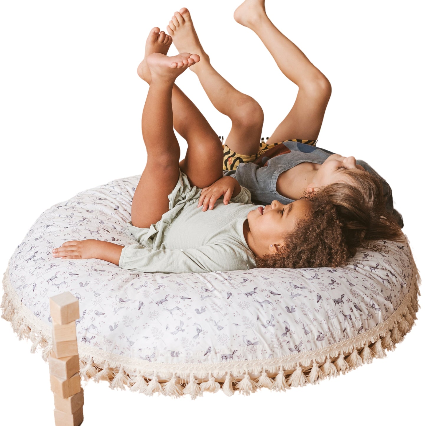 MINICAMP Kid's Floor Cushion in Forest Animal Pattern - Flossie & George