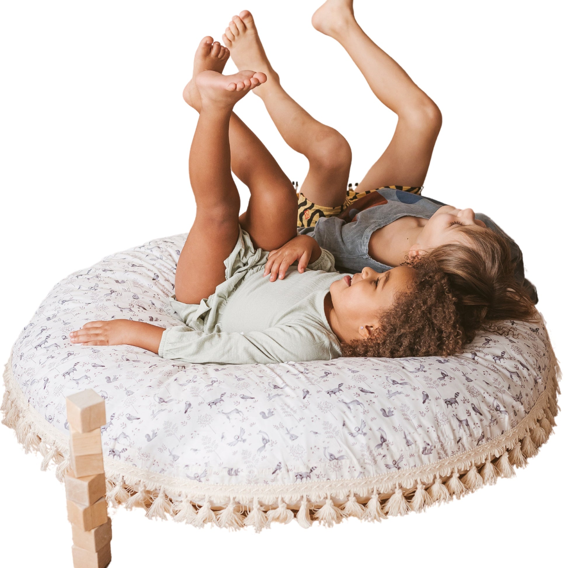MINICAMP Kid's Floor Cushion in Forest Animal Pattern - Flossie & George