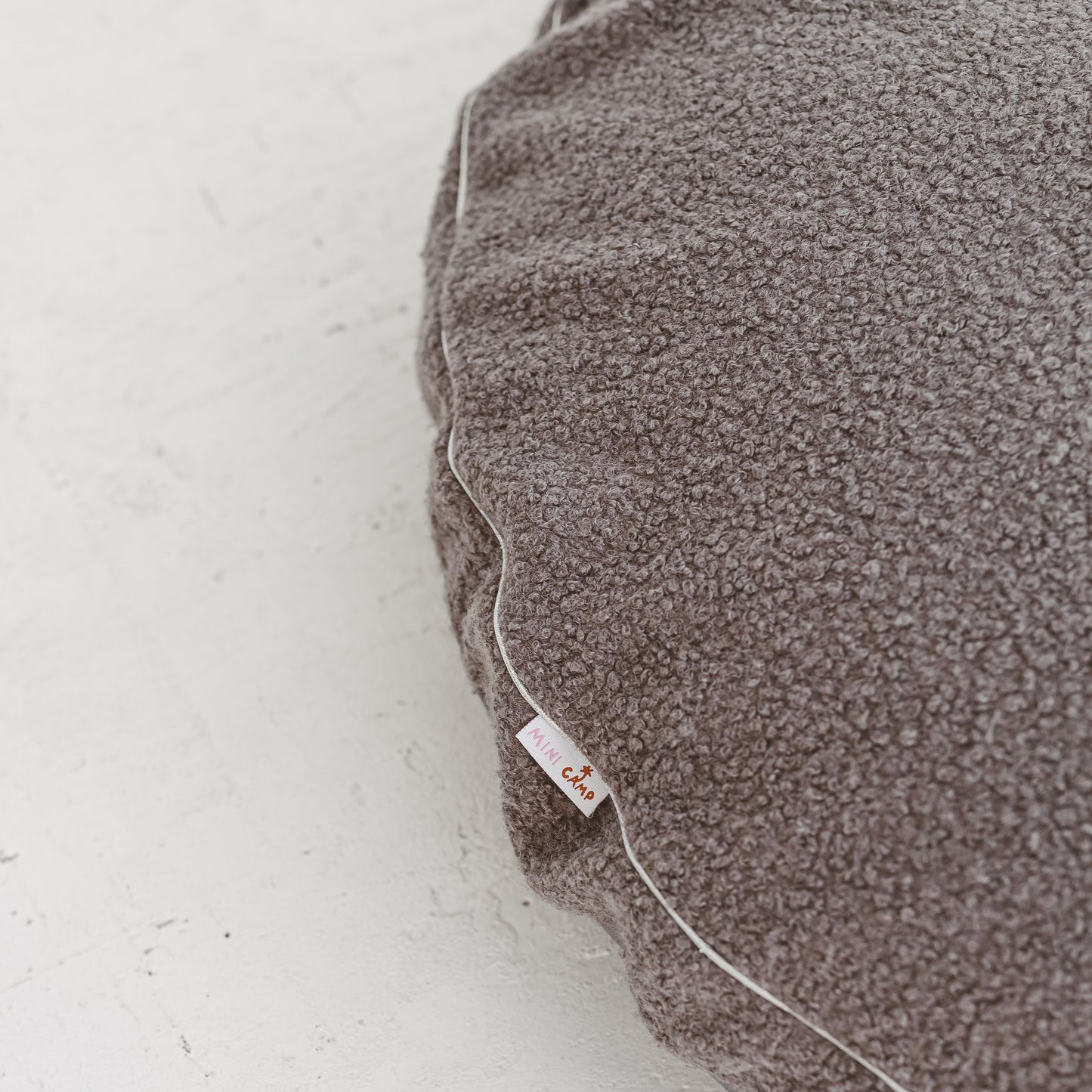 MINICAMP Boucle Fabric Kids Floor Cushion in Grey - Flossie & George