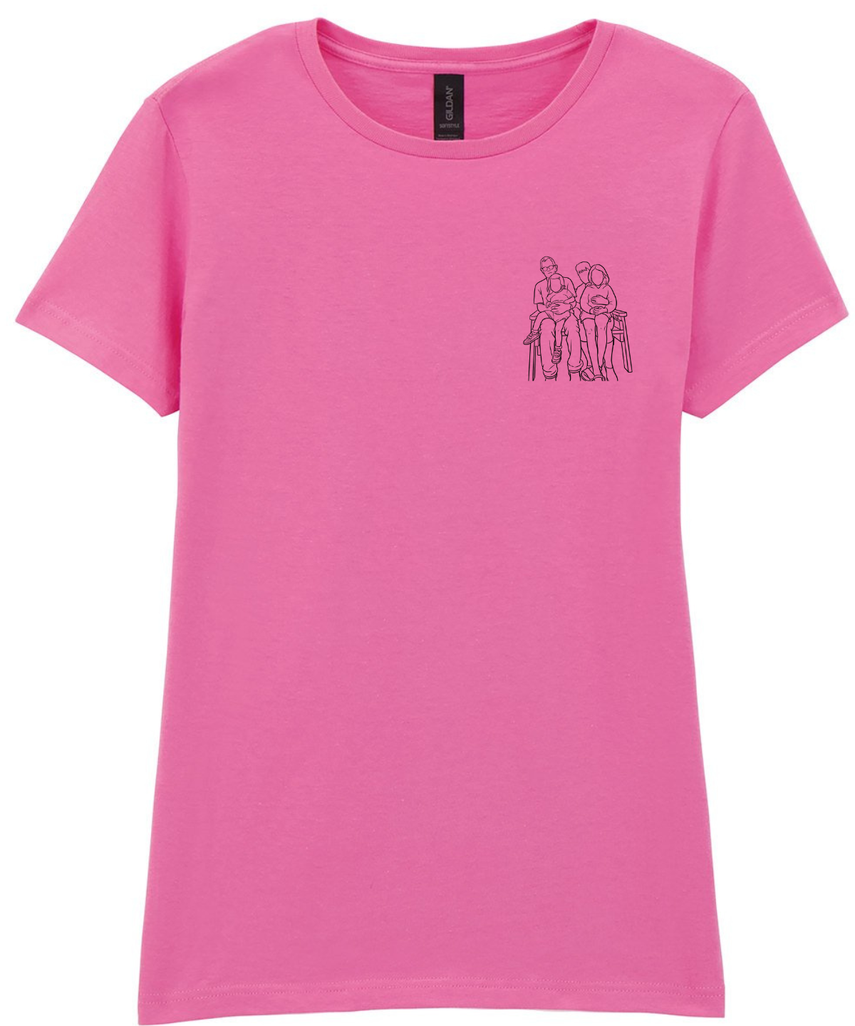 Women's Embroidered Portrait T-Shirt - Flossie & George