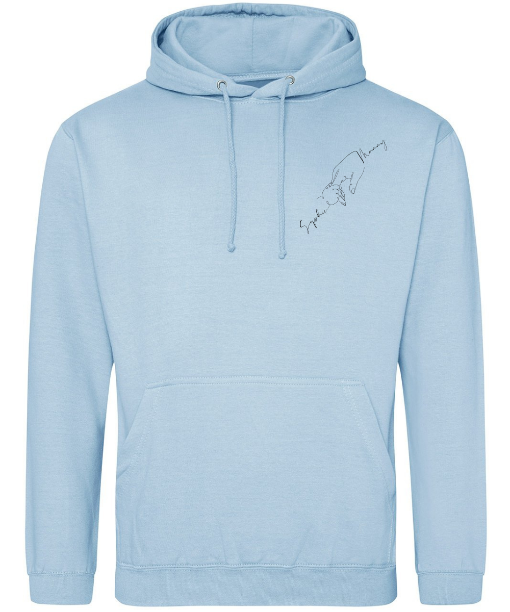 Personalised Embroidered Hands Hoodie