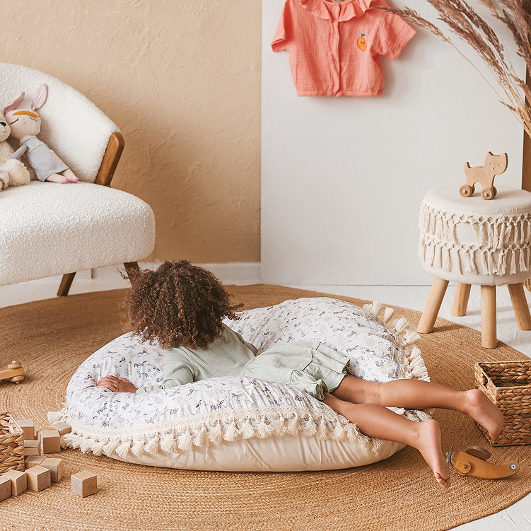 MINICAMP Kid's Floor Cushion in Forest Animal Pattern - Flossie & George