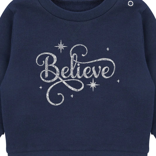 Believe Embroidered Sustainable Sweatshirt - Flossie & George